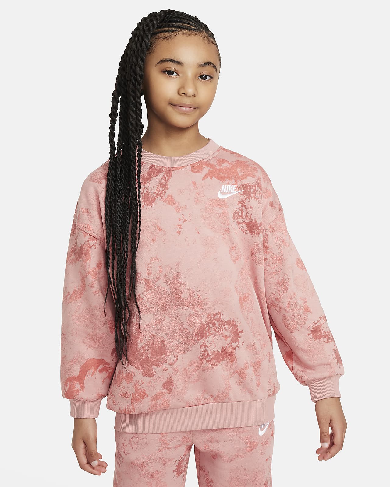 Nike Sportswear Club Fleece Older Kids' (Girls') Oversized French Terry Crew-Neck Sweatshirt