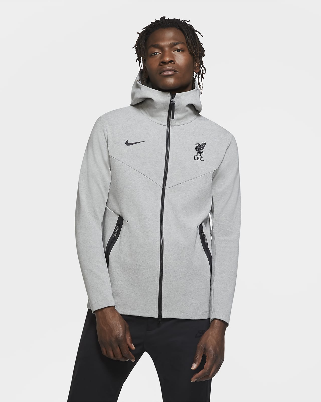 Liverpool FC Tech Pack hettejakke med hel glidelås til herre Liverpool FC Tech Pack hettejakke med hel glidelås til herre