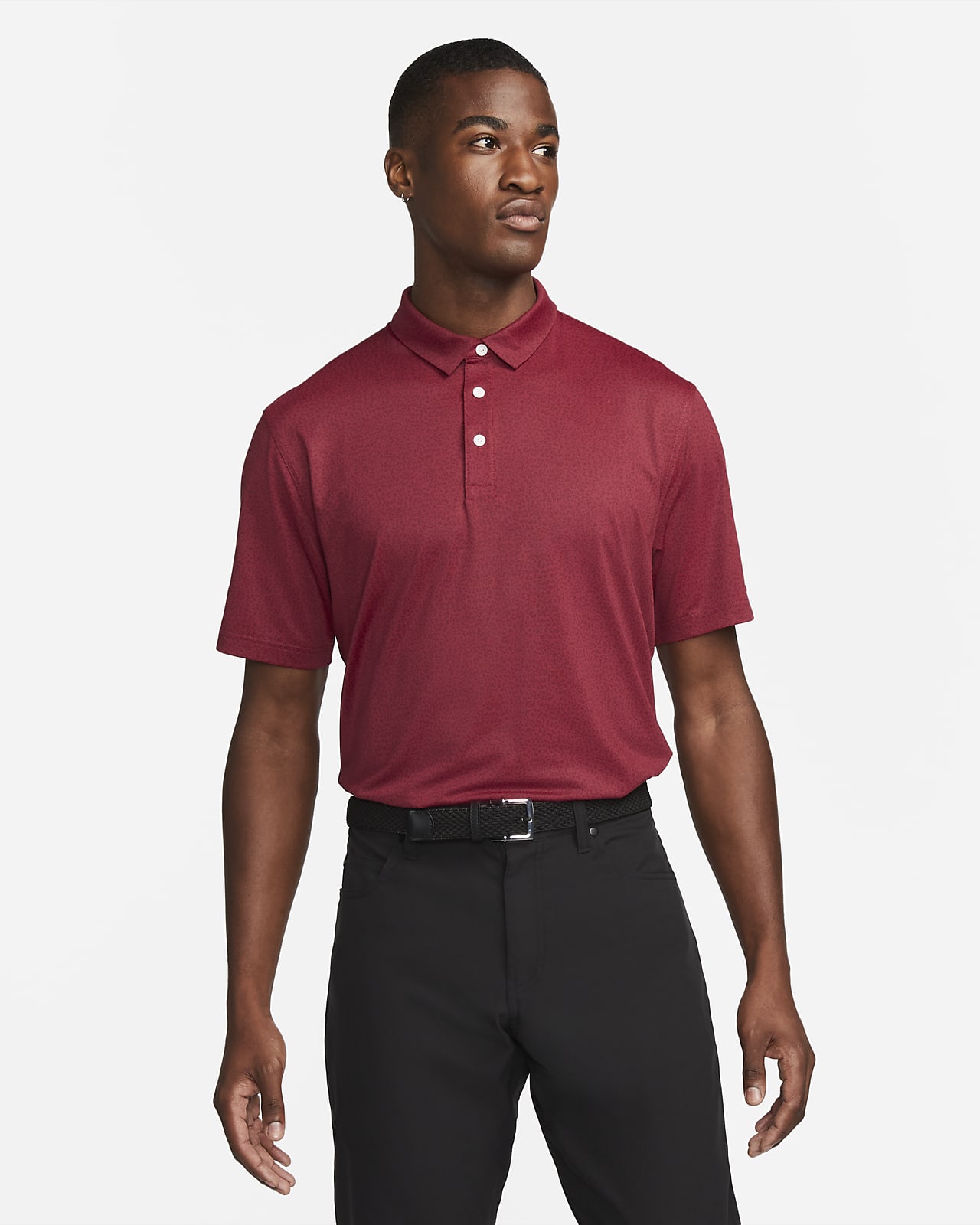 red nike dri fit golf shirt