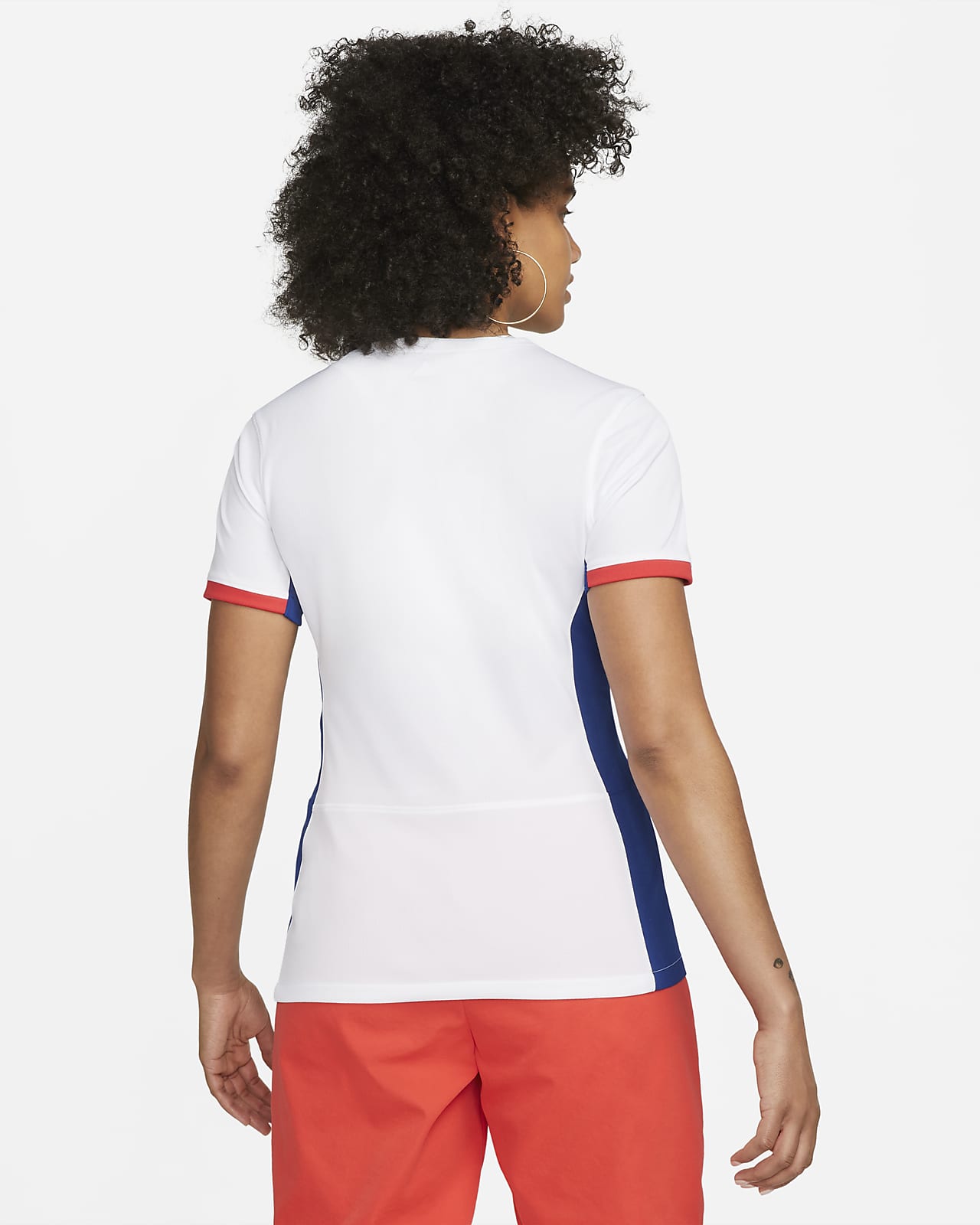 Red and white hot sale womens nike shirt