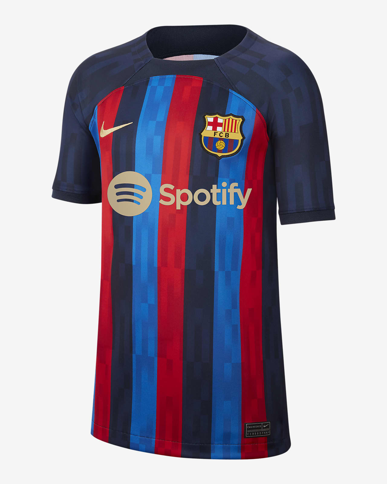Camisola de futebol Nike Dri-FIT do equipamento principal Stadium FC Barcelona 2022/23 Júnior