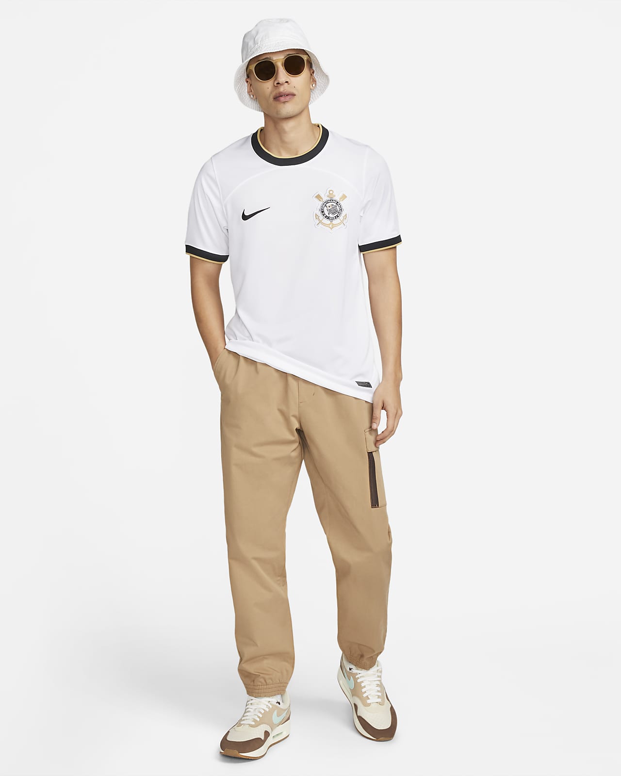 Men's Nike White Corinthians 2022/23 Home Replica Blank Jersey Size: Large