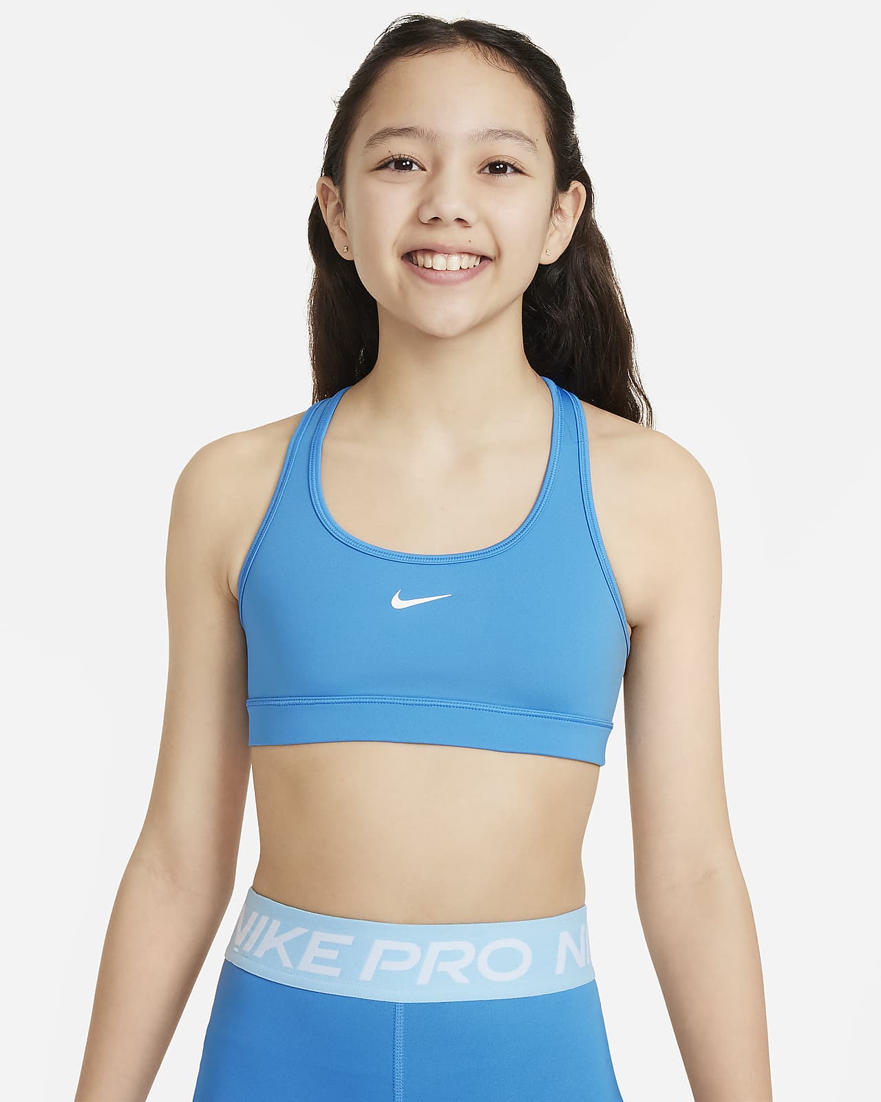 Sportovní podprsenka Nike Swoosh pro větší děti (dívky)