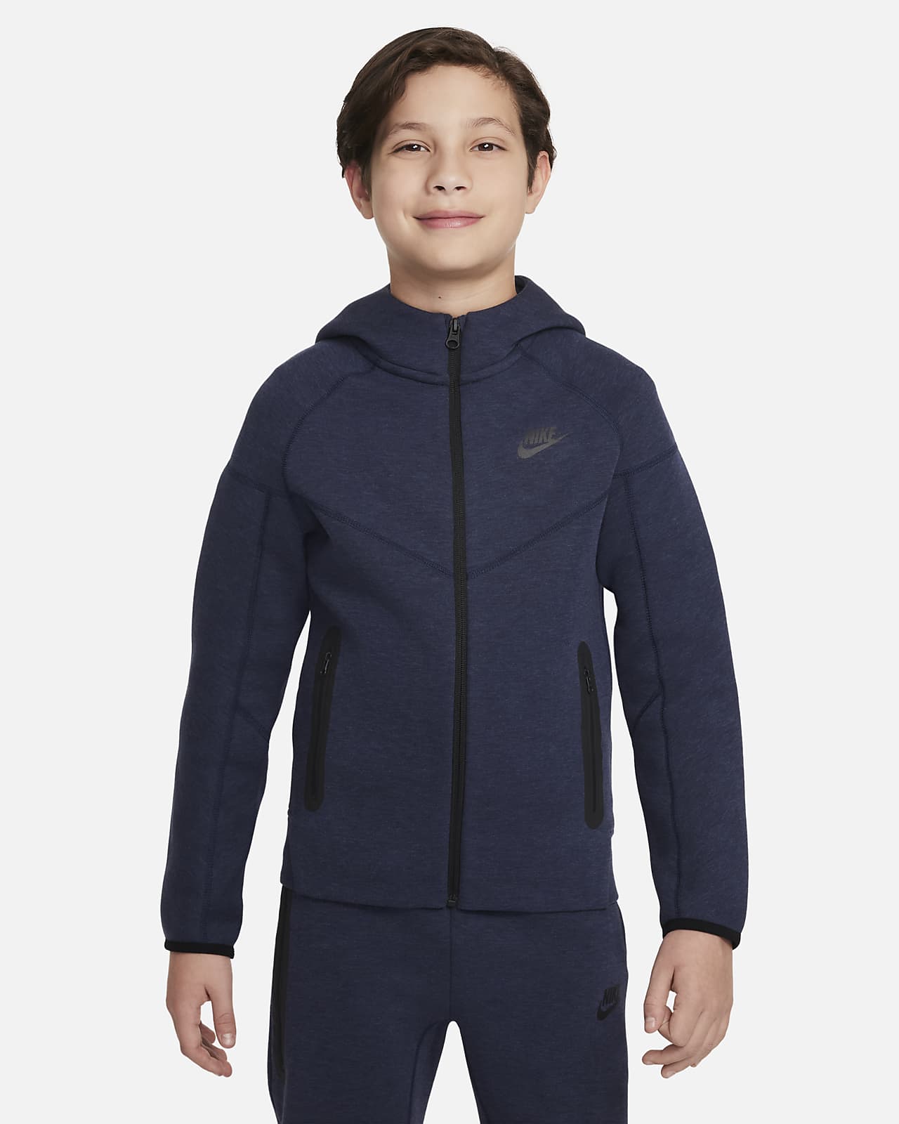 Rozpinana bluza z kapturem dla dużych dzieci (chłopców) Nike Sportswear Tech Fleece