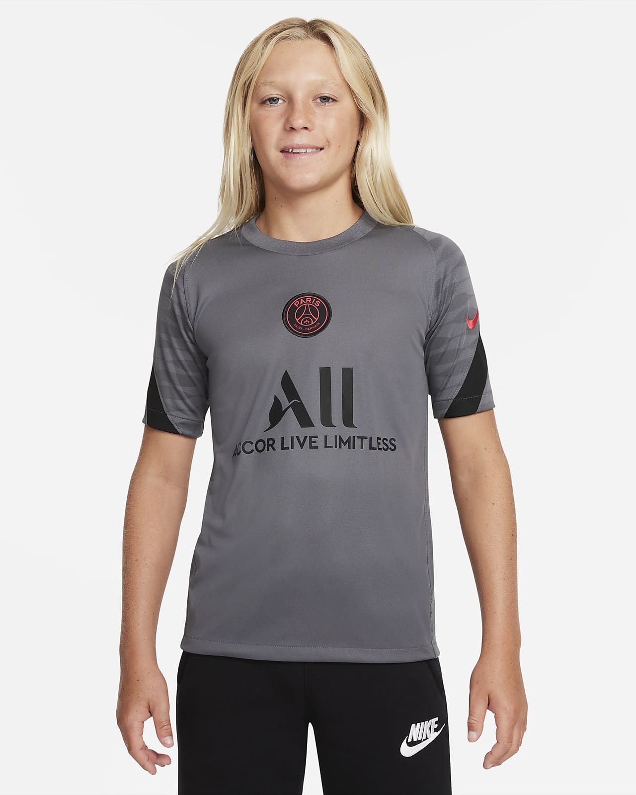 Игровая футболка с коротким рукавом для школьников Nike Dri-FIT Paris  Saint-Germain Strike. Nike RU
