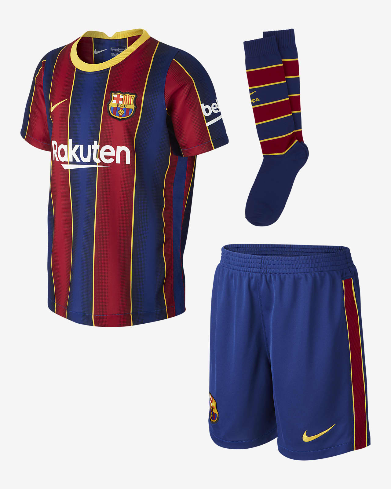Football Jersey 2021 Barcelona Messi Kids Youth Soccer Gift Set+Shorts Kids Soccer Jersey with Short and Sock Sock