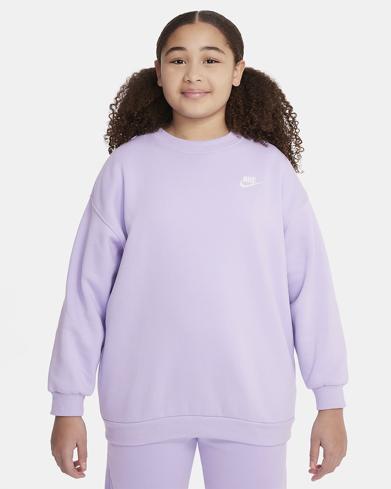 Bluza dresowa dla dużych dzieci (dziewcząt) o kroju oversize Nike Sportswear Club Fleece (szersze rozmiary)