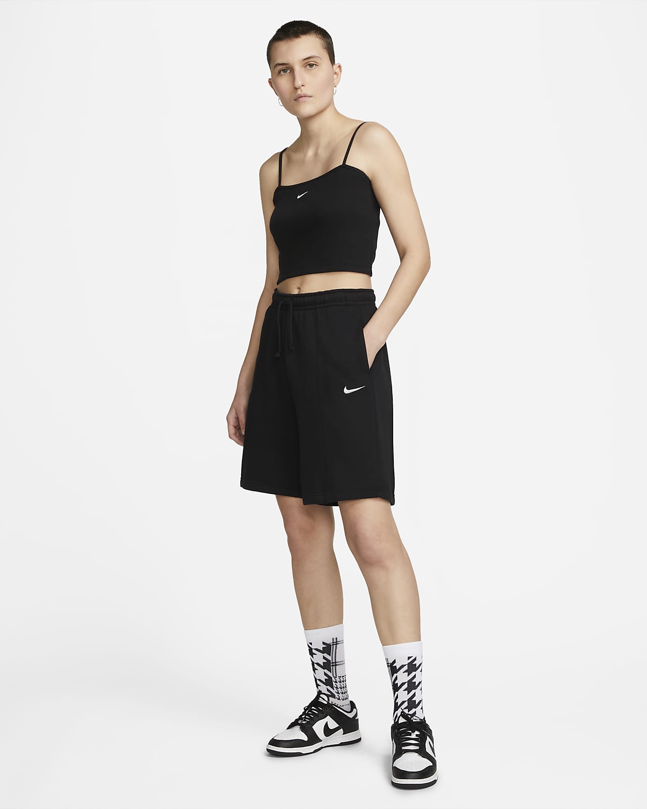 Black Nike Sportswear Essential Ribbed Crop Top Women's