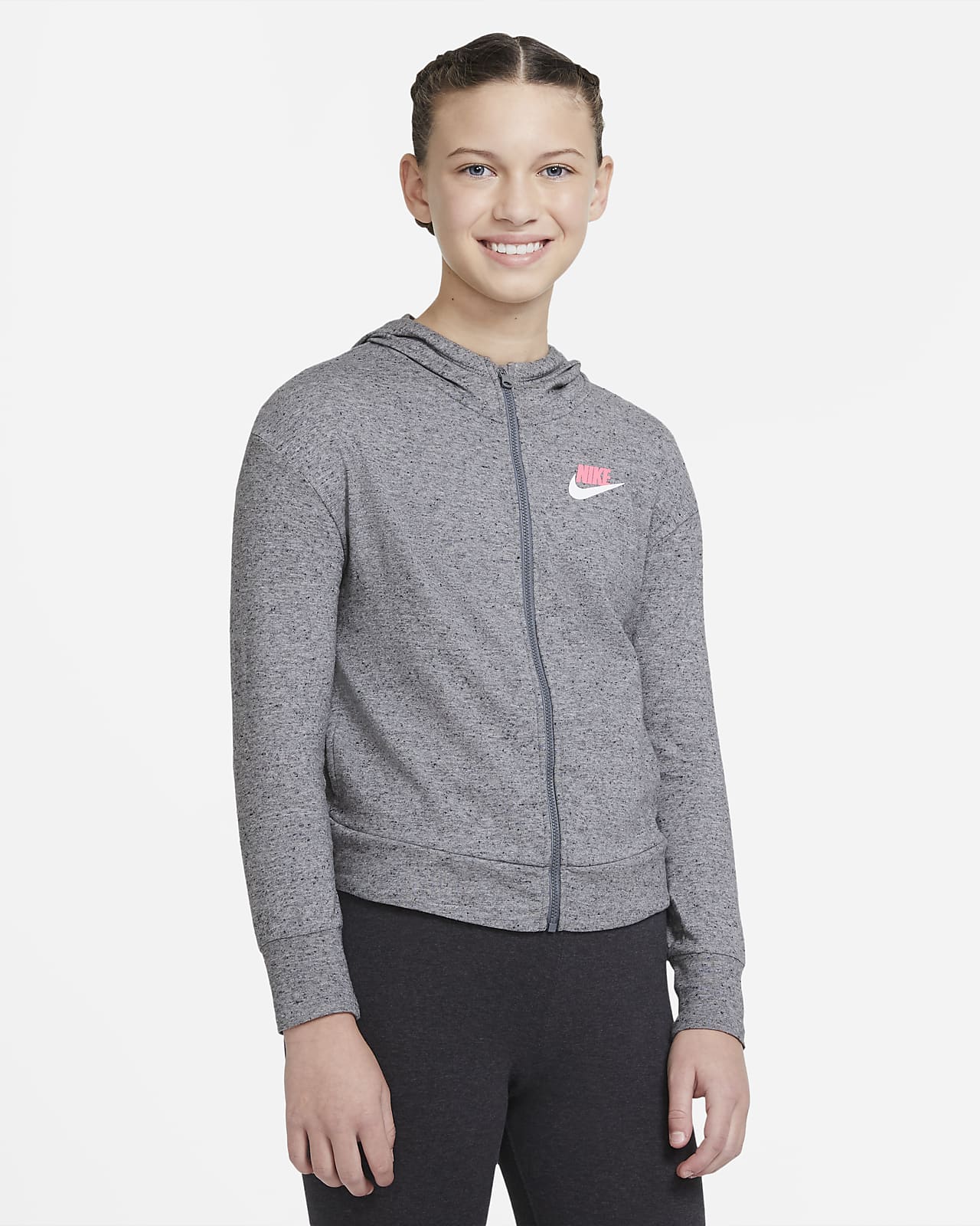 Nike Sportswear Big Kids' (Girls') Full-Zip Jersey Hoodie