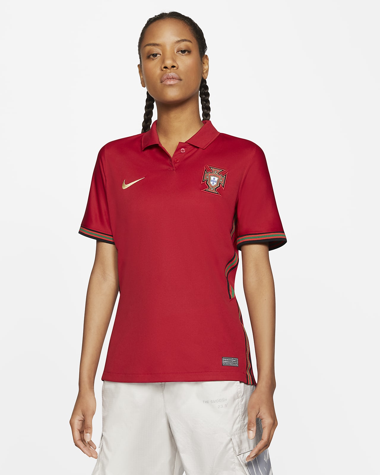 Malaise Disco ~ kant Portugal 2020 Stadium Thuis Voetbalshirt voor dames. Nike NL