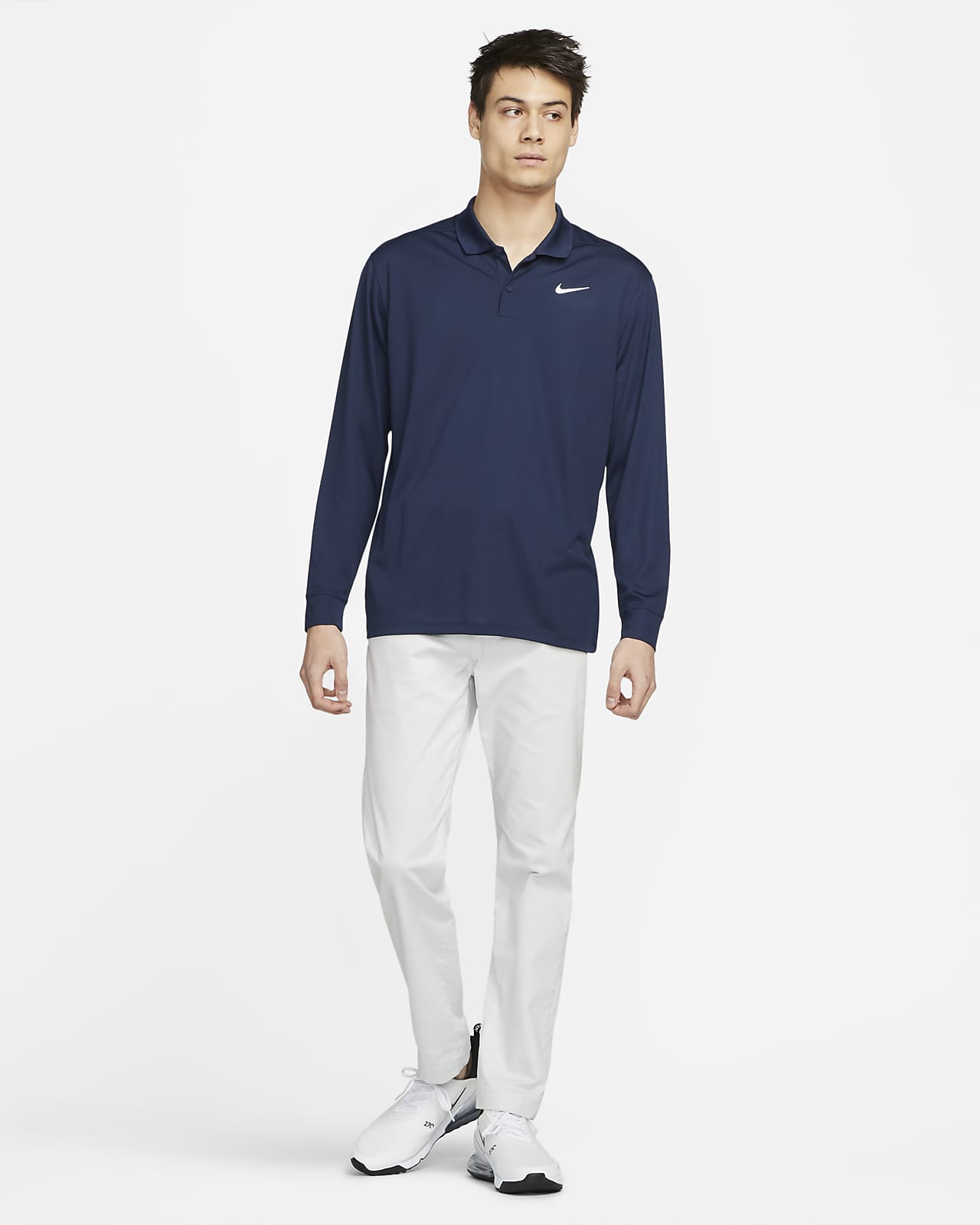 Polo Nike Dri-Fit Victory - Homme - Golf - Blanc/Noir - Manches