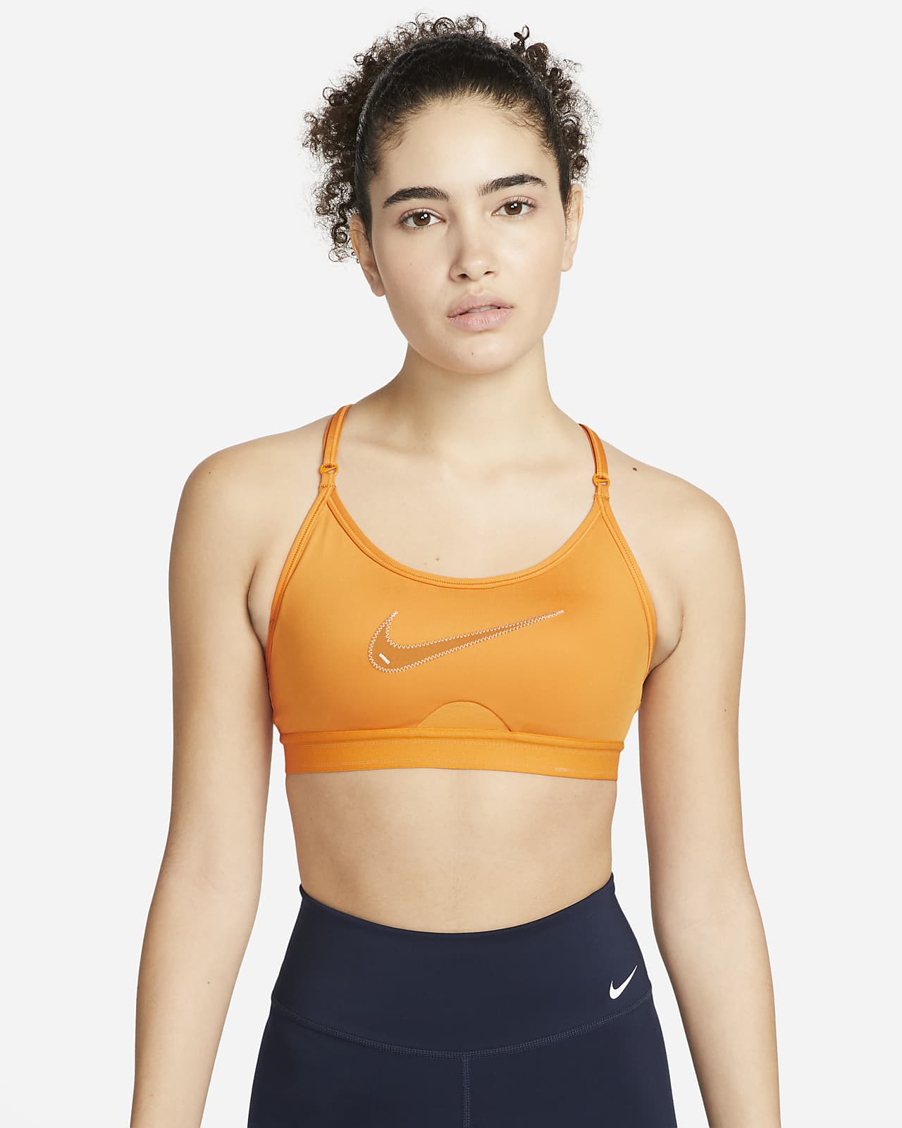 Nike Dri Fit Indy Light Support Padded Graphic Sports Bra Green