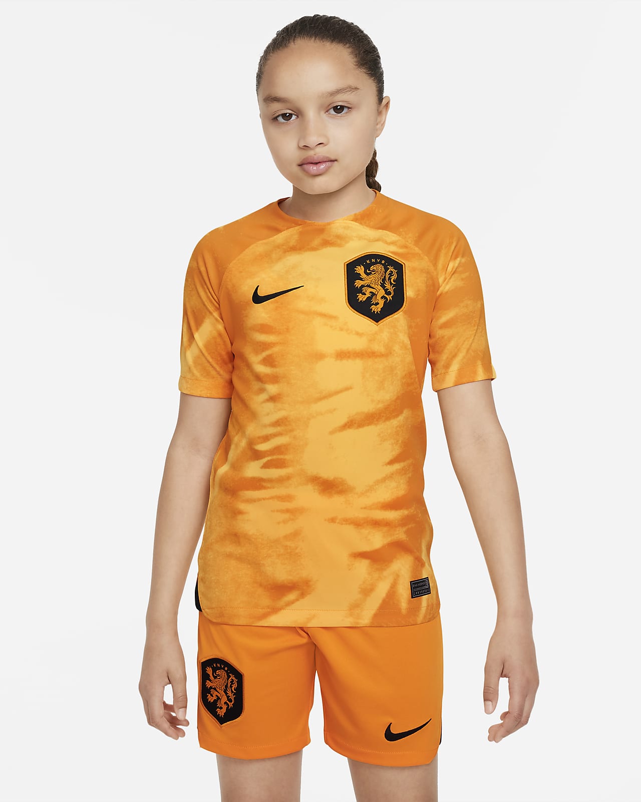 Fotbalový dres pro větší děti Nike Dri-FIT Nizozemsko 2022/23 Stadium, domácí