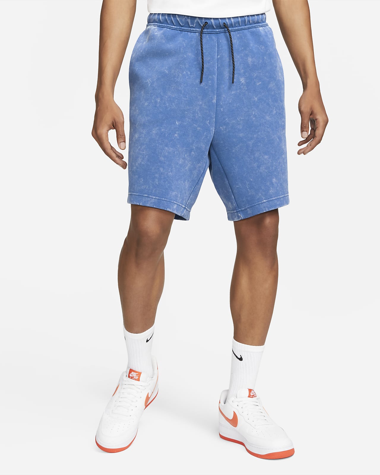 blue nike shorts fleece