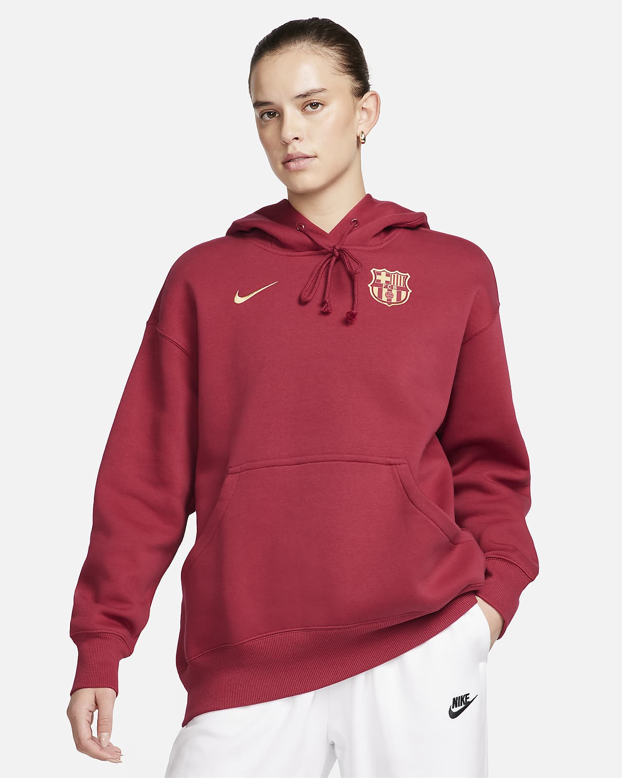 FC Barcelona Phoenix Fleece Women's Nike Soccer Oversized Pullover Hoodie
