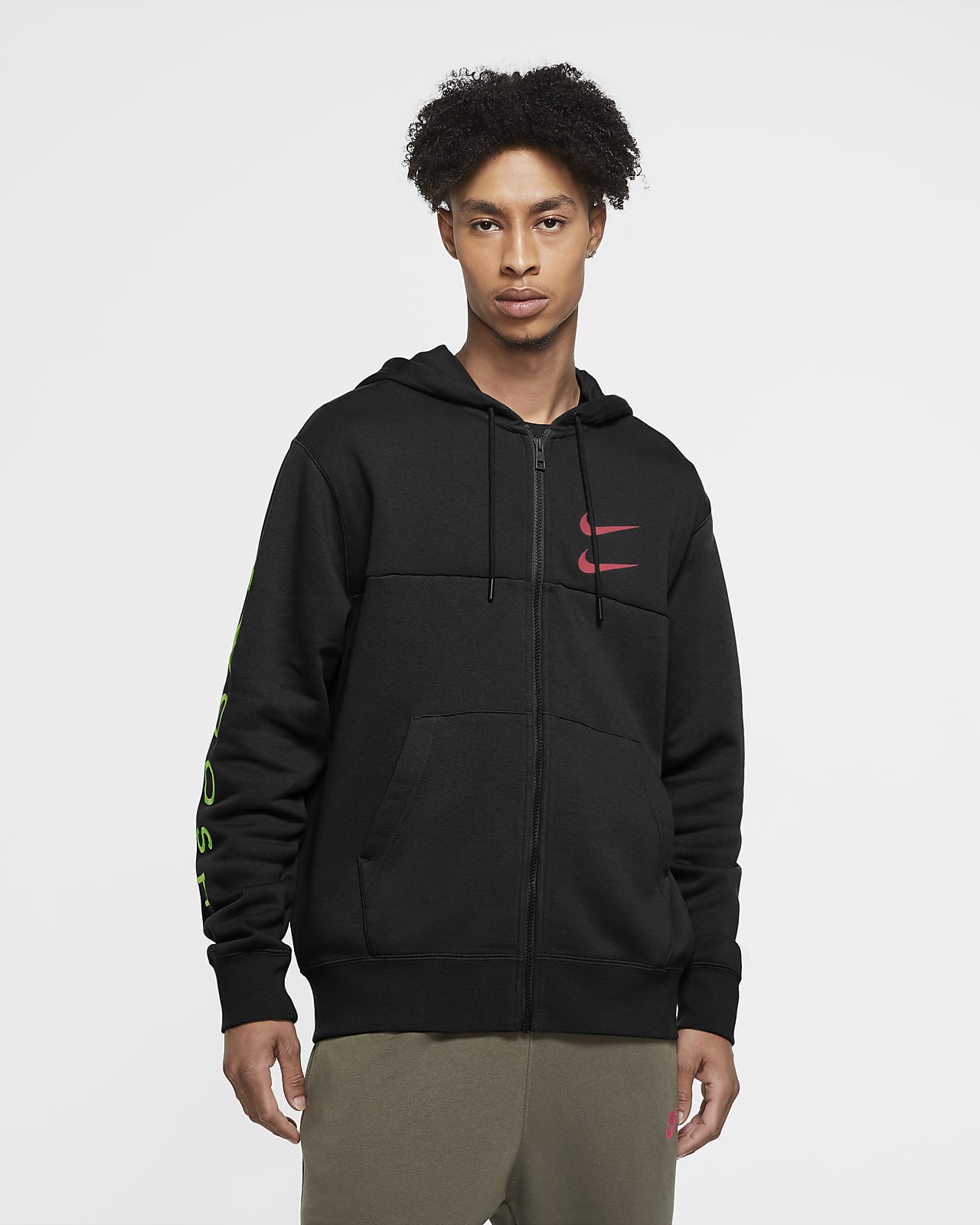 nike swoosh zip up hoodie