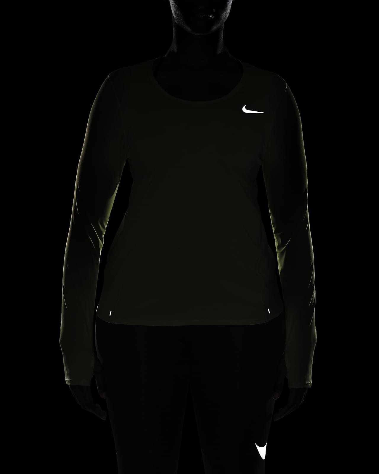 nike white long sleeve running top