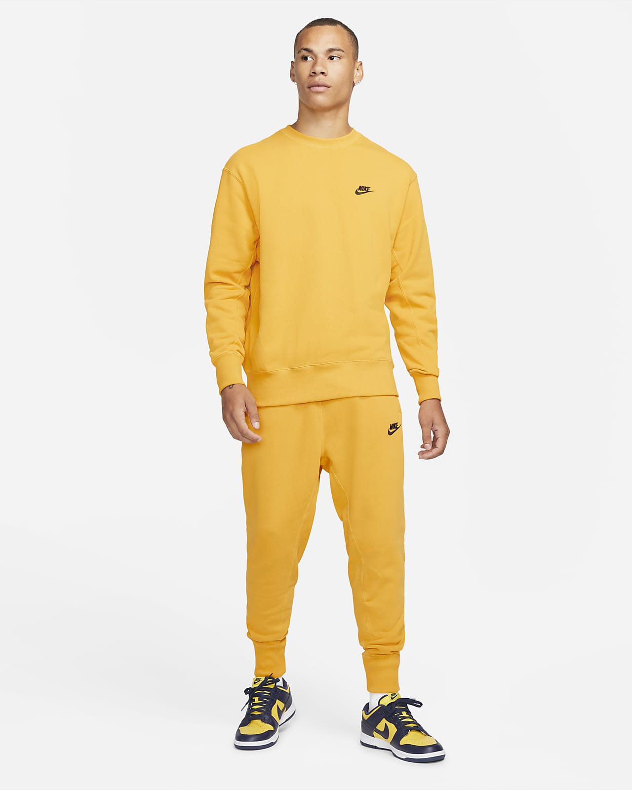 nike men's club fleece crew