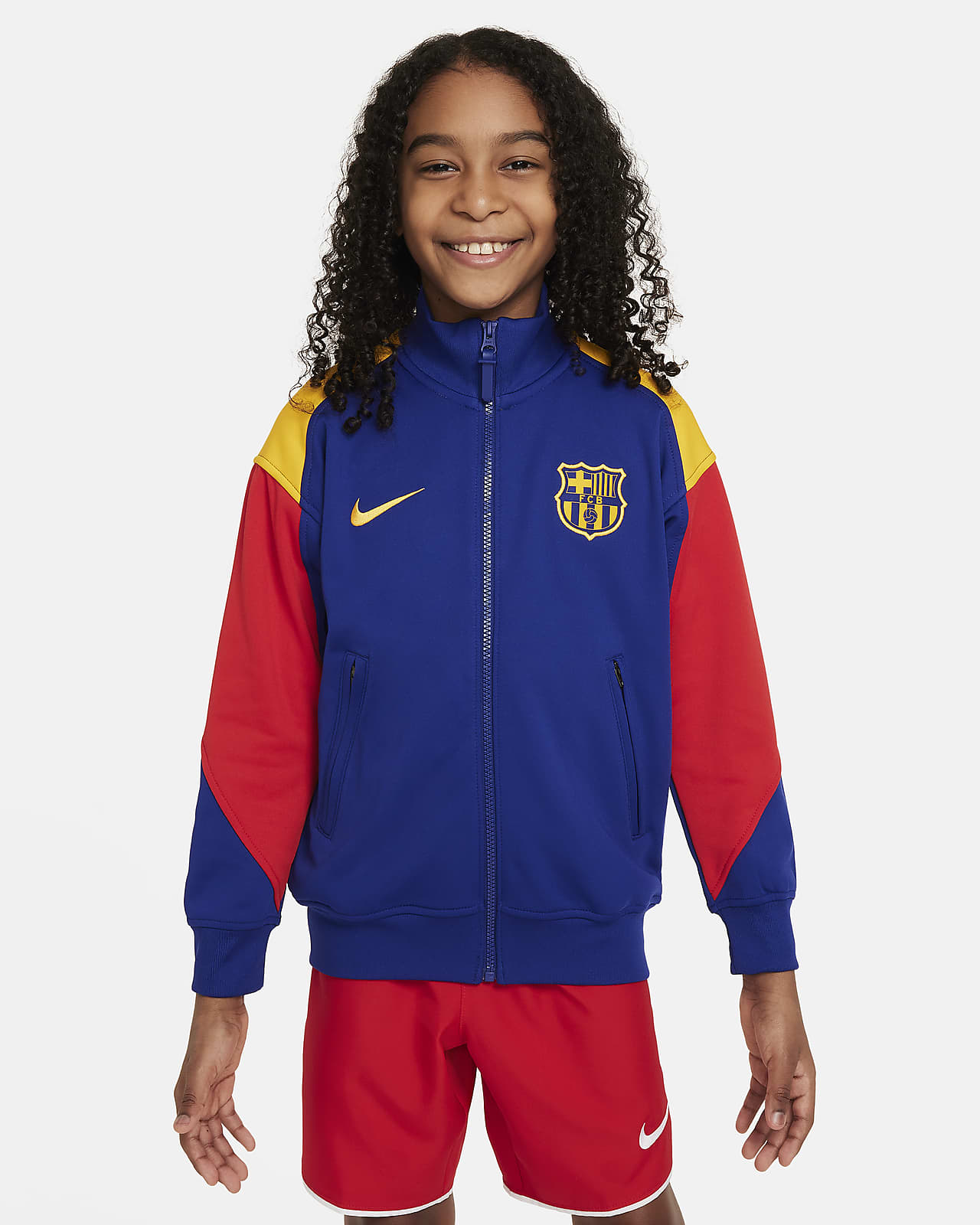 Giacca da calcio in maglia Nike Dri-FIT FC Barcelona Academy Pro per ragazzo/a – Terza