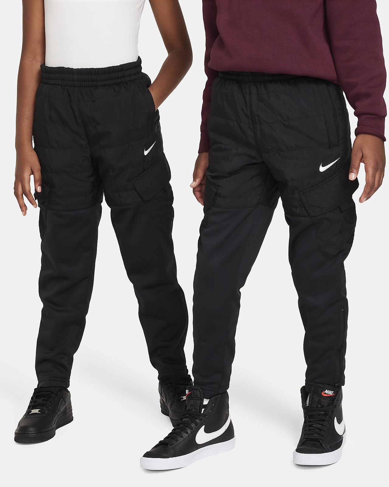 Nike Therma-Fit Track Pants Men's M Black Gray Adjustable Ankle Fleece  Lined | eBay