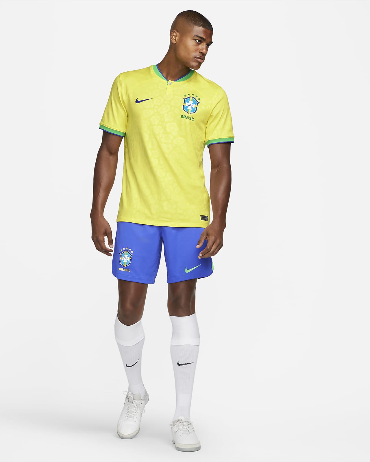 Leisure t-shirt BRAZIL Nike evergreen crest World Cup Qatar 2022 Men's  Blue Original