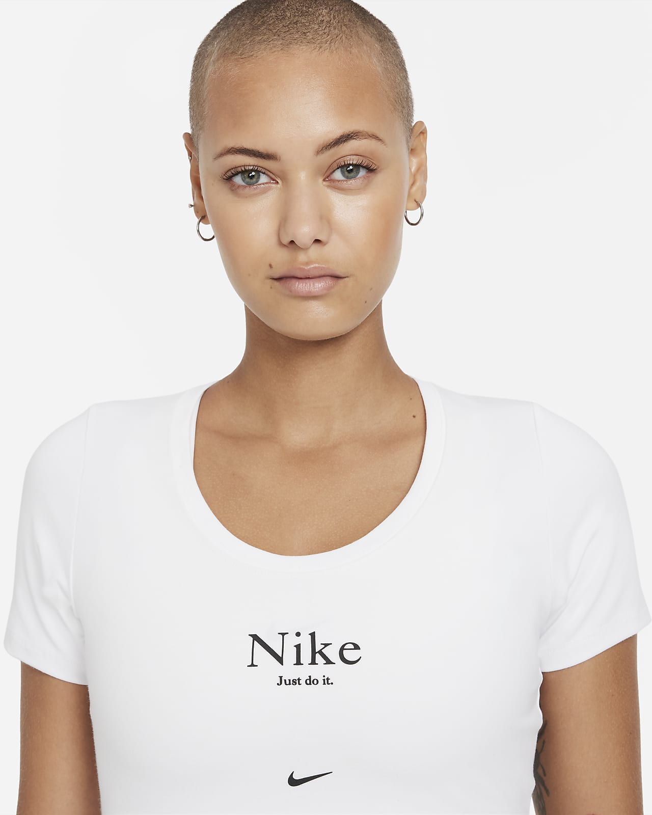 nike womens crew neck short sleeve crop top