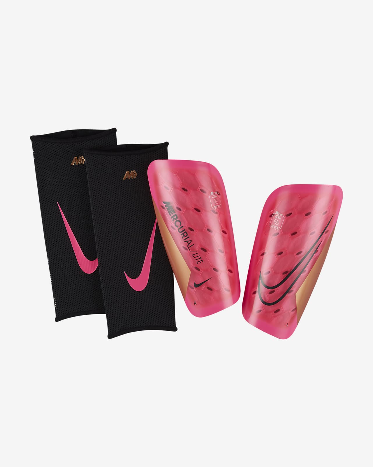 Nike Mercurial Lite Soccer Shin Guards.