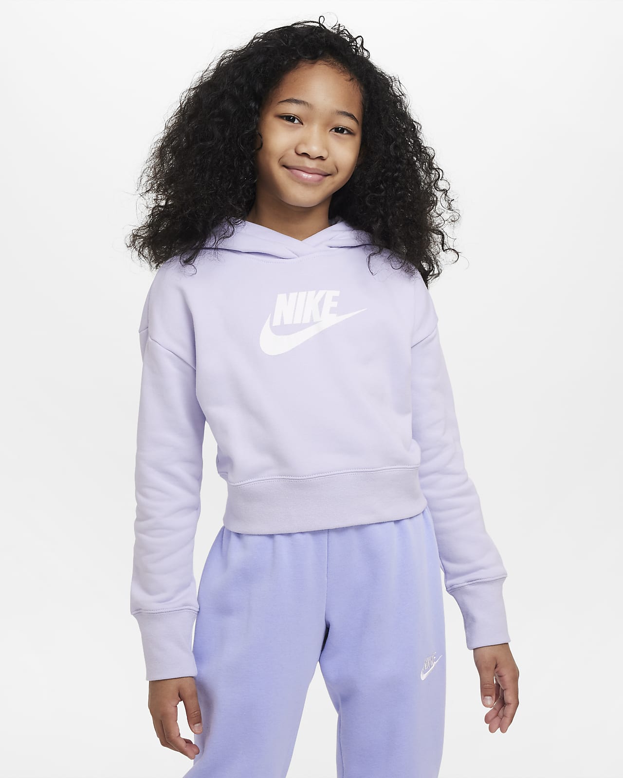 Nike Sportswear Club Big (Girls') French Cropped Hoodie. Nike .com