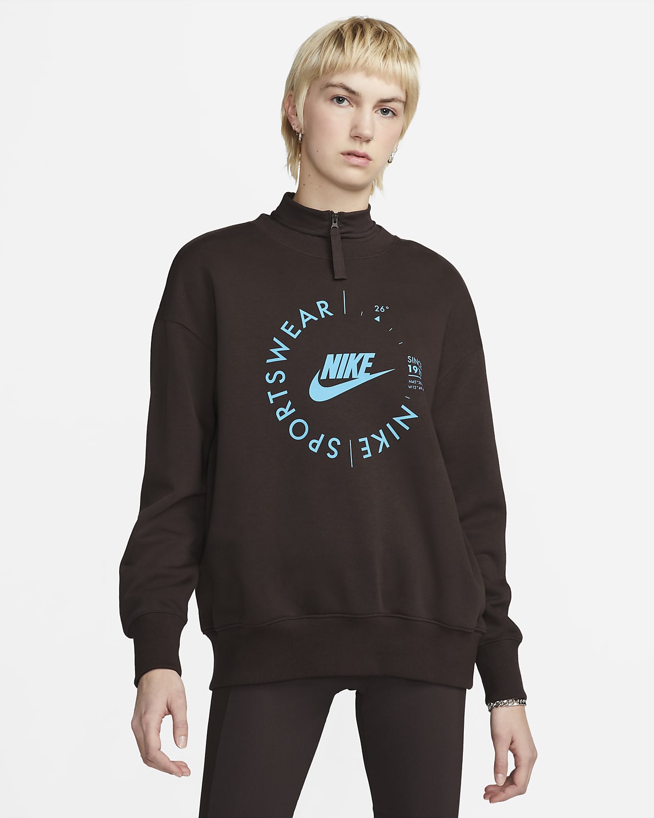 Damska sportowa bluza dresowa utility półokrągłym dekoltem o kroju oversize Nike Nike PL