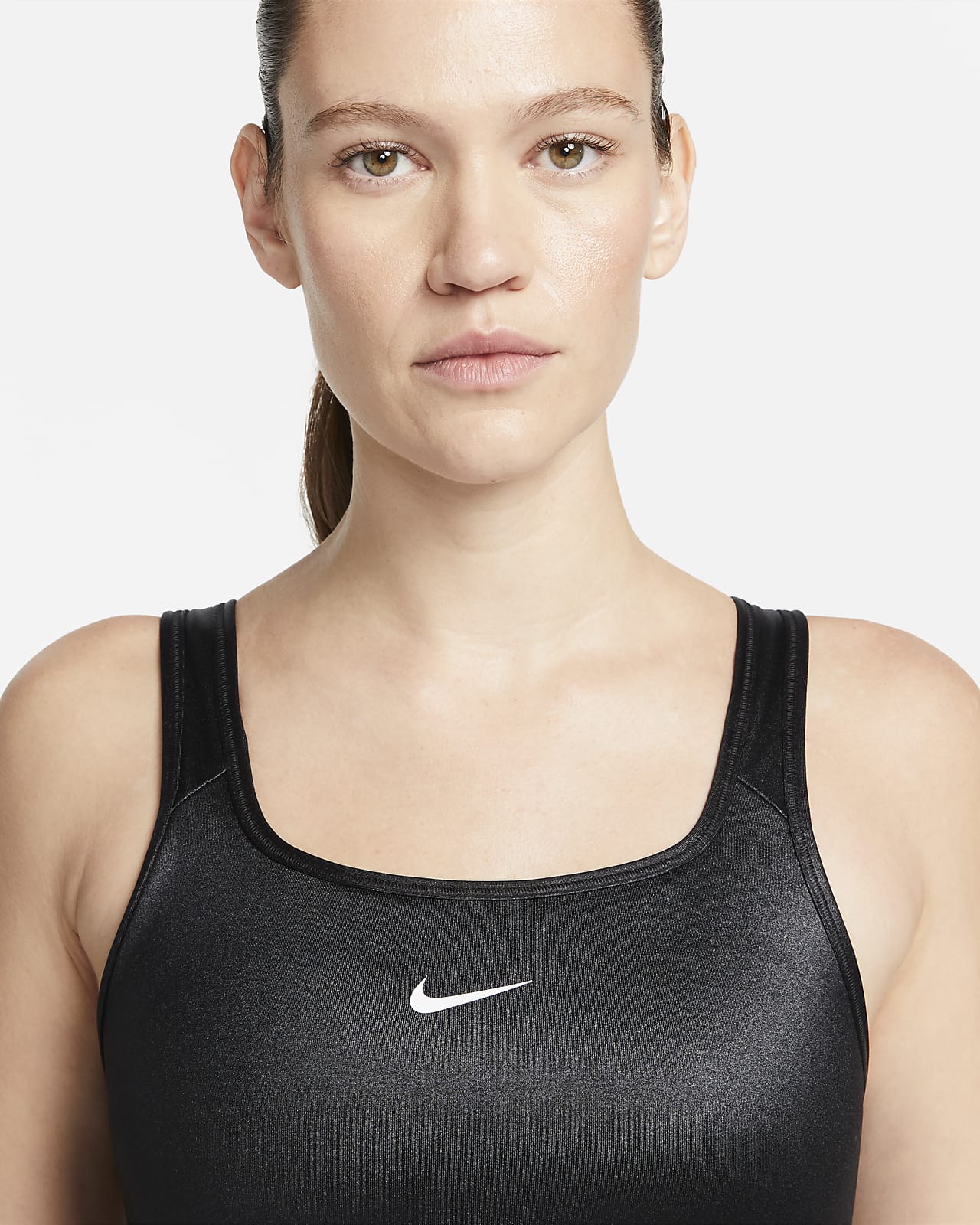Nike Dri-FIT Swoosh Women's Medium-Support 1-Piece Pad Shine Sports Bra ...