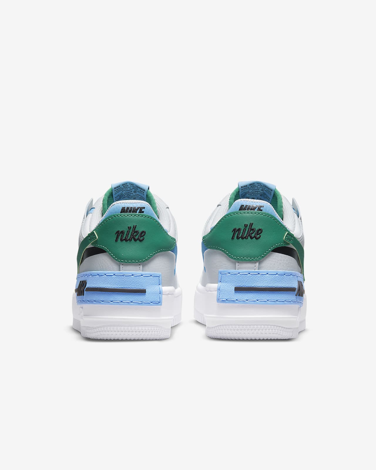 nike air force one white green