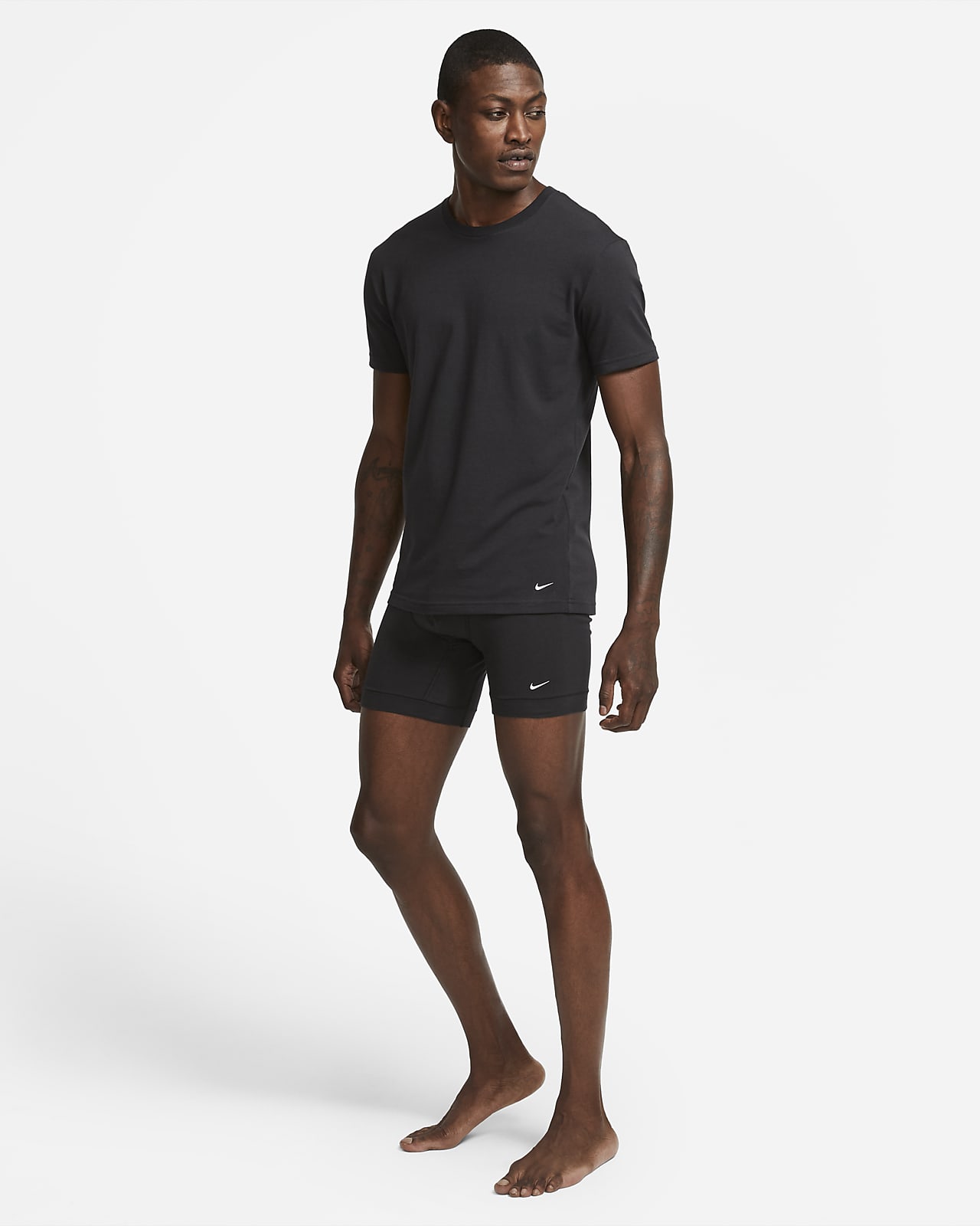 Nike Everyday Cotton Stretch Men's Slim Fit Crew-Neck Undershirt (2 ...
