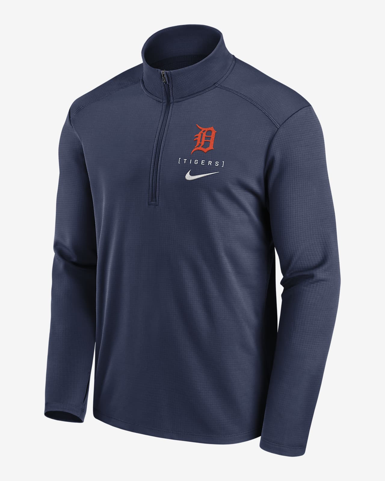 Chamarra Nike Dri-FIT de la MLB con medio cierre para hombre Detroit Tigers Franchise Logo Pacer