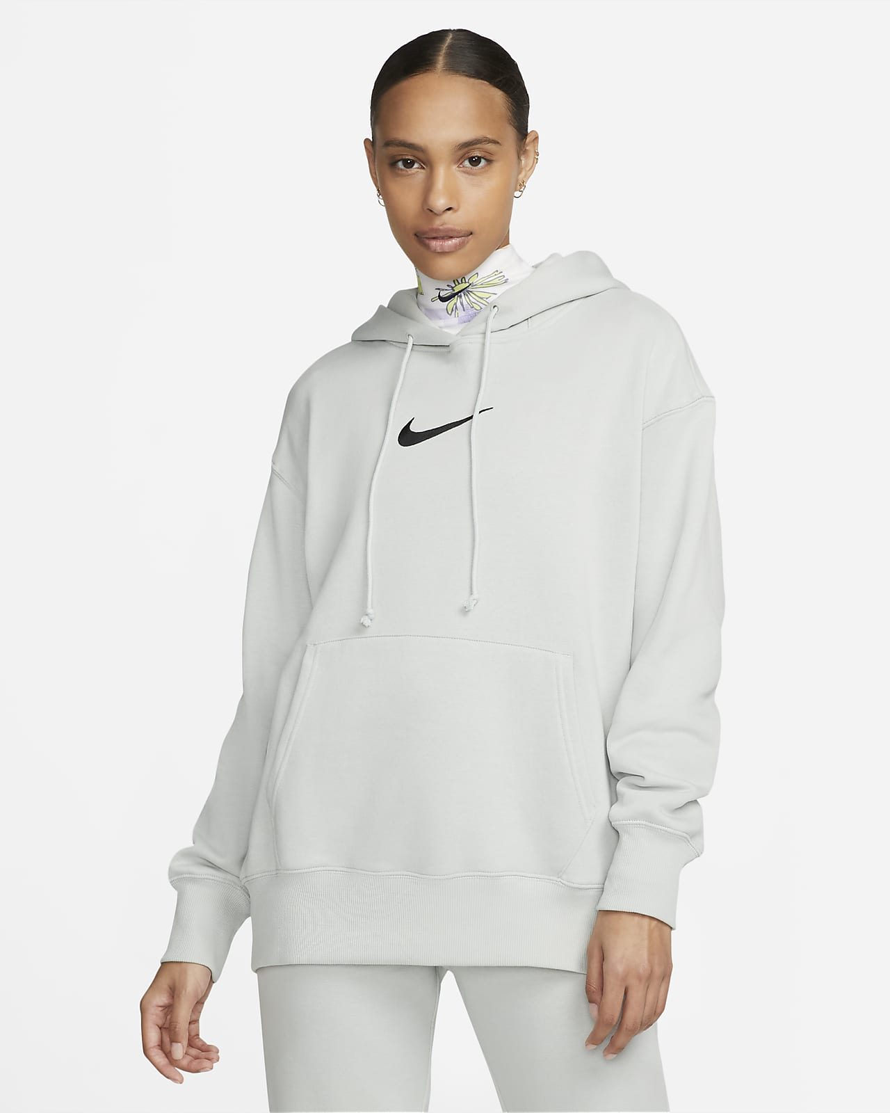 Sonrisa Picante Ceniza Nike Sportswear Sudadera con capucha de tejido Fleece y ajuste oversize -  Mujer. Nike ES