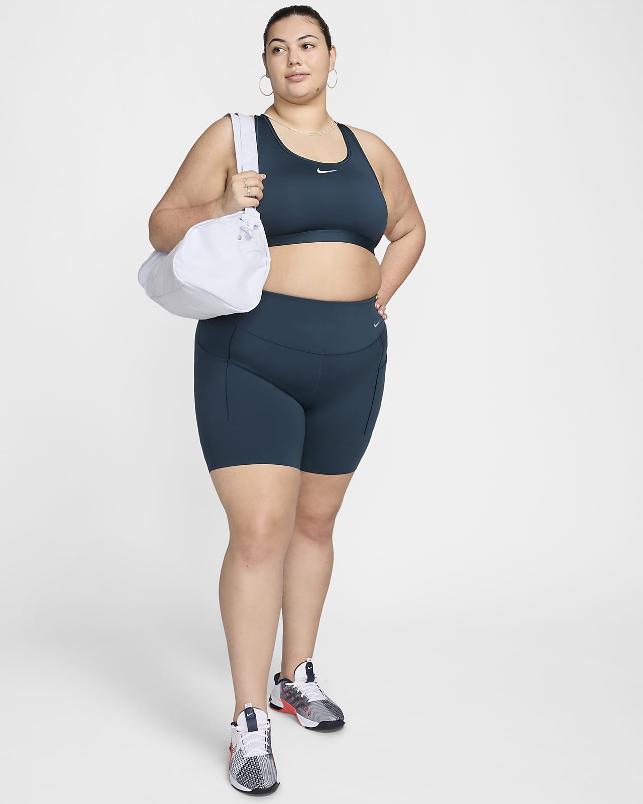 Nike Universa Women's Medium-Support High-Waisted 8" Biker Shorts with Pockets (Plus Size)