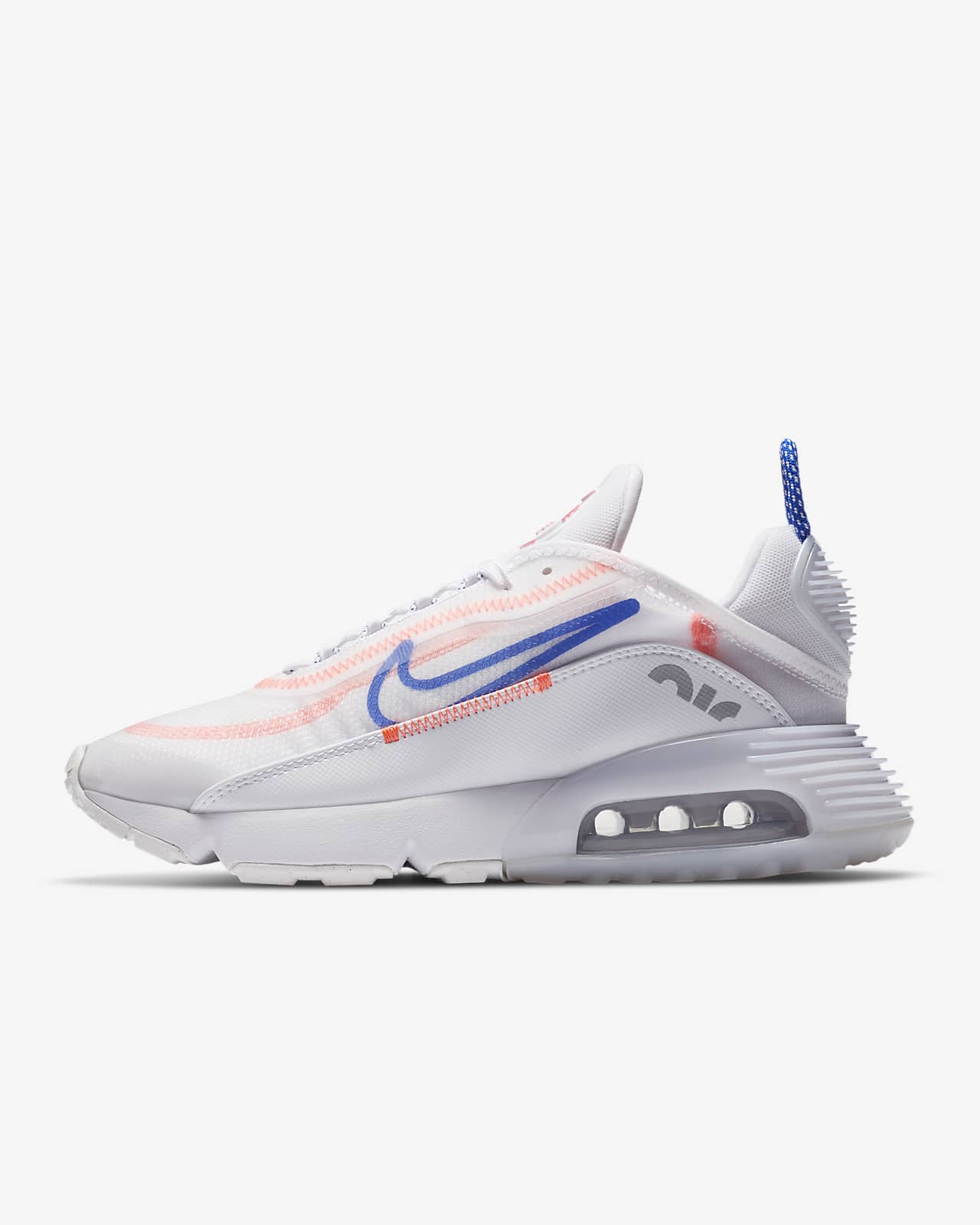 nike air max 2090 trainers in white and blue