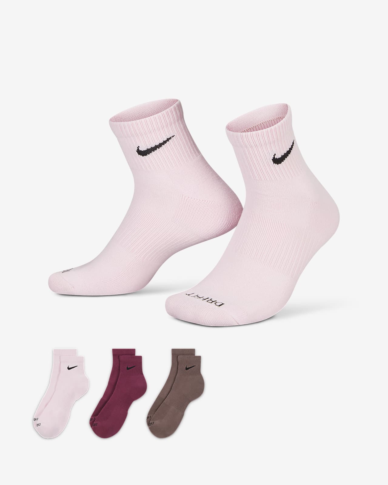 Calcetines de entrenamiento hasta el tobillo Nike Everyday Plus Cushioned (3 pares)