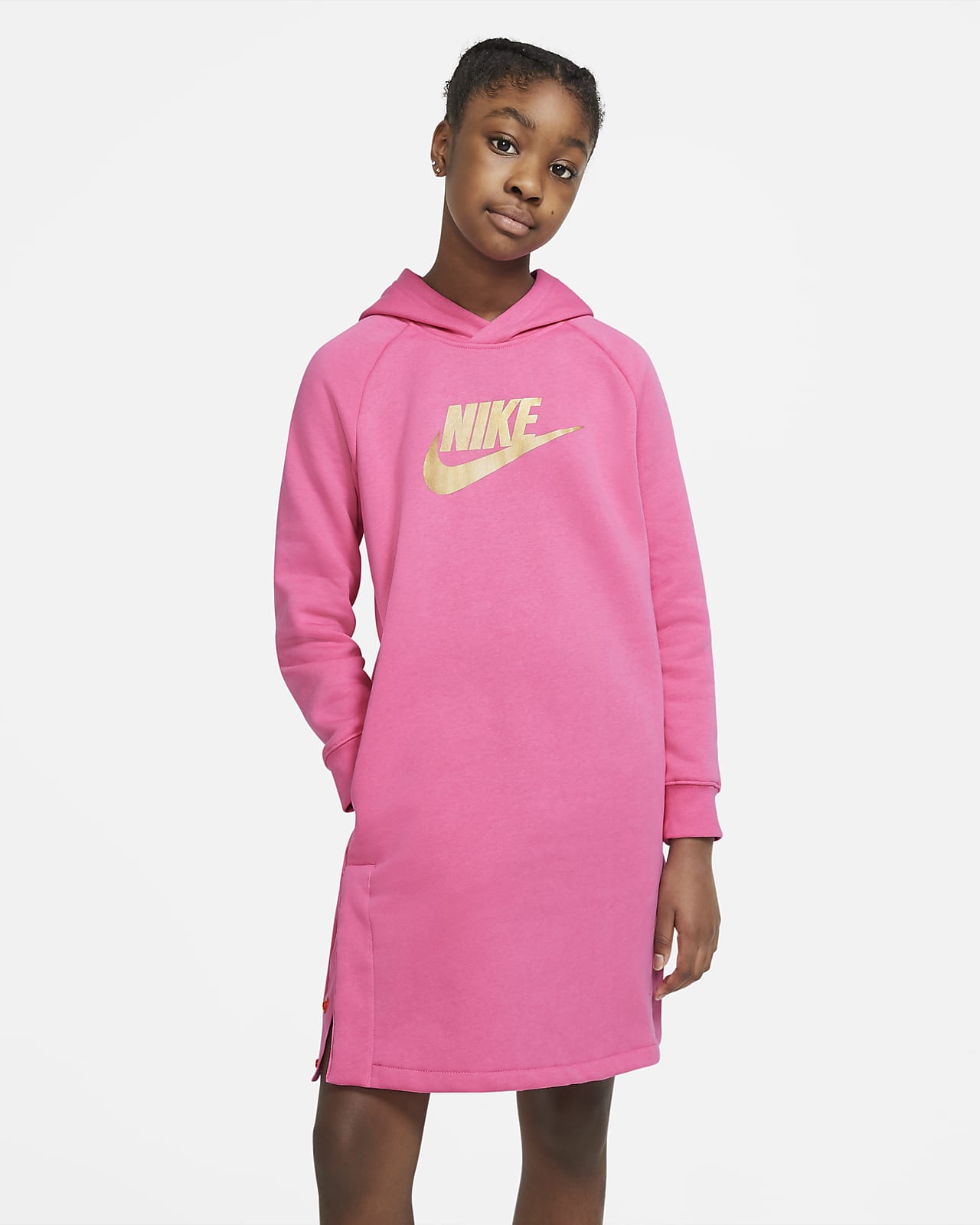 nike hoodie dress pink