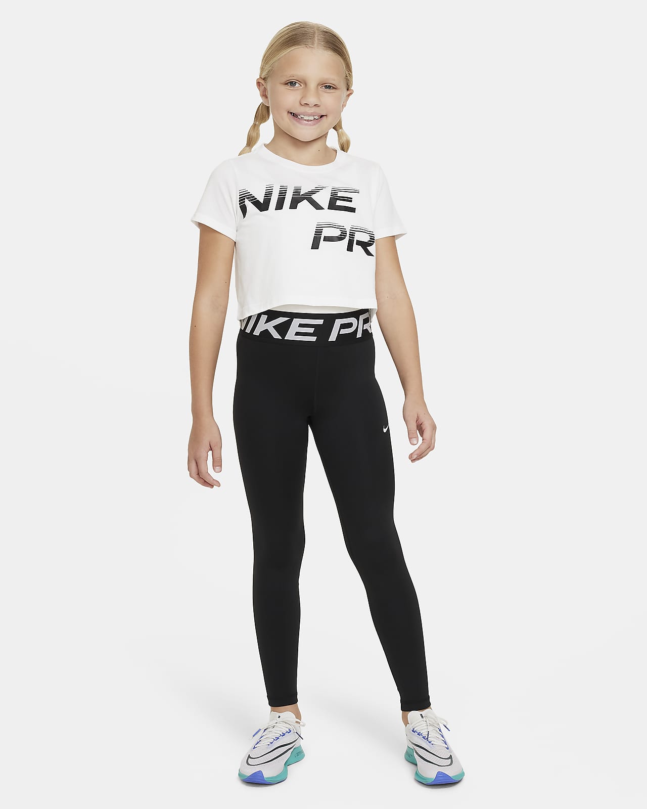 T-shirt recortada Dri-FIT Nike Pro Júnior (Rapariga)