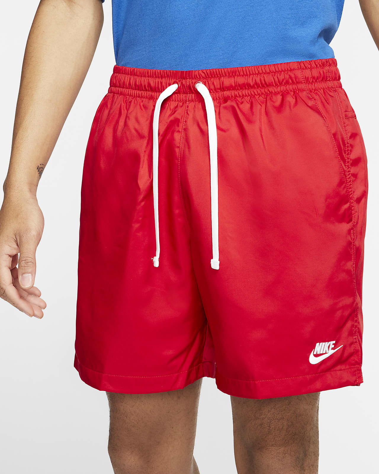 red nike nylon shorts