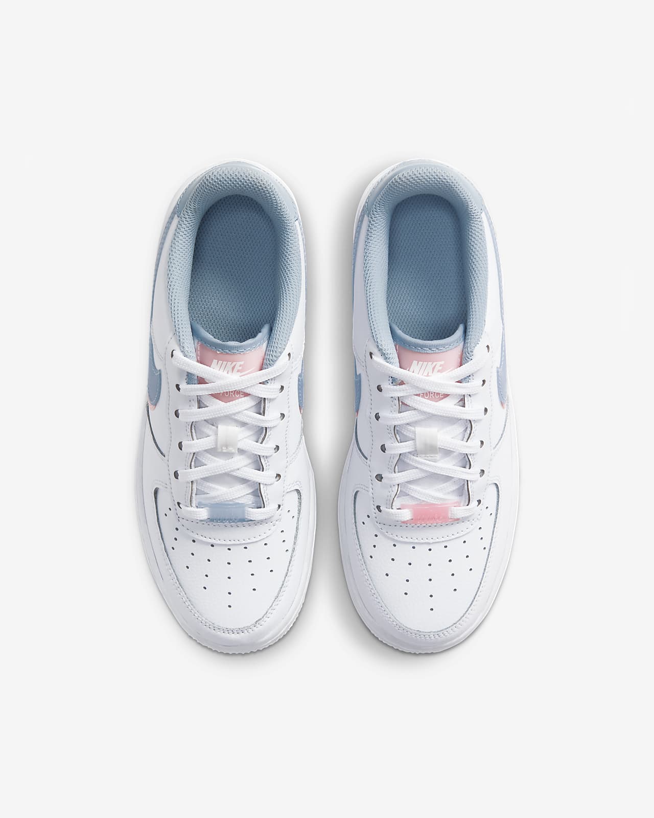 nike air force 1 lv8 junior trainers - white/blue/red