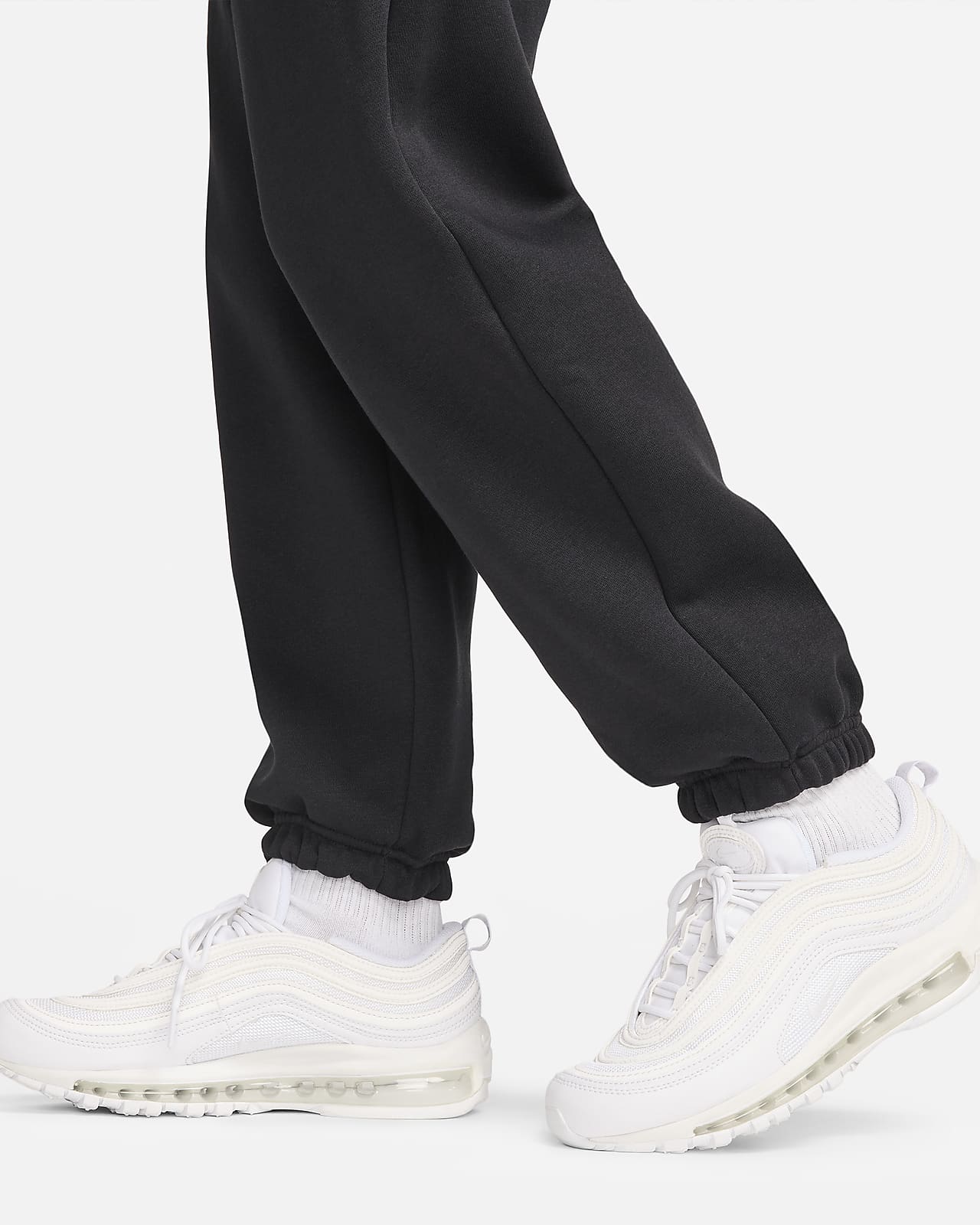 Nike Sportswear Phoenix Fleece High-Waisted Womens (as1, Alpha, s, Regular,  Regular, Black/White)