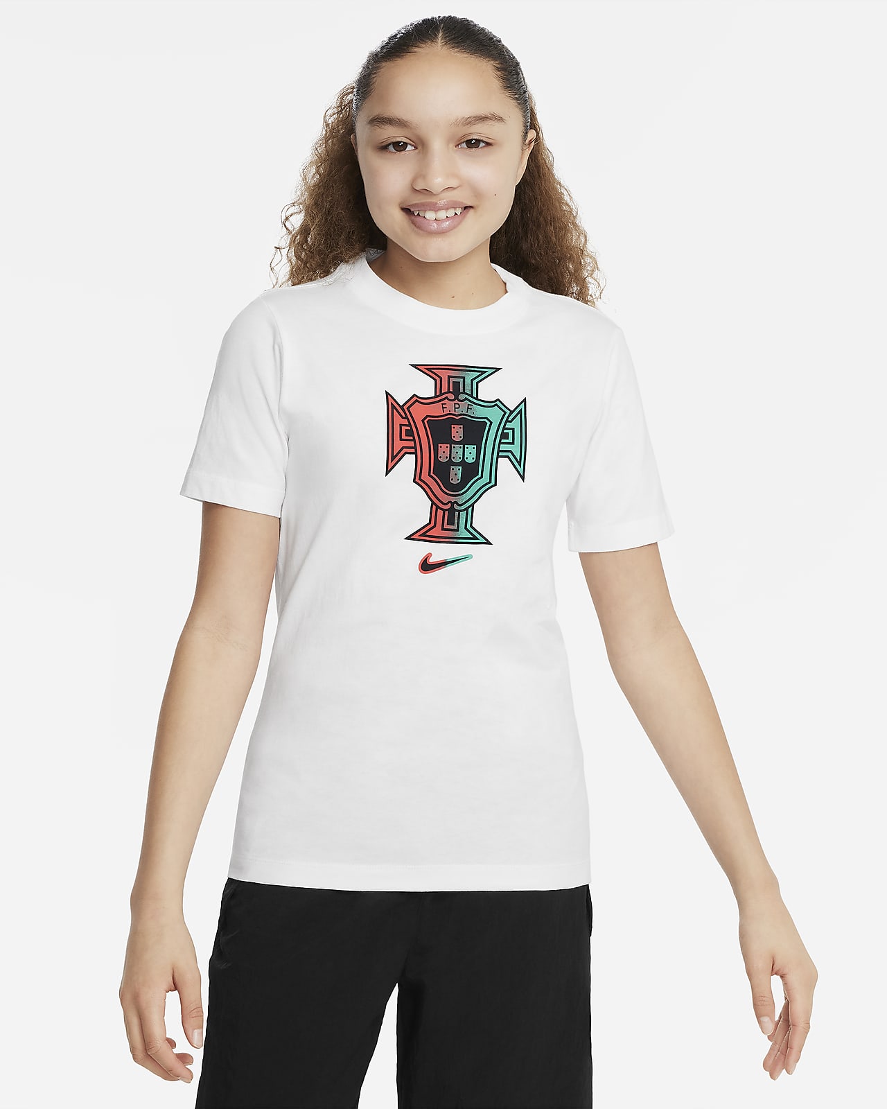 Portugal Nike Football-T-shirt til større børn