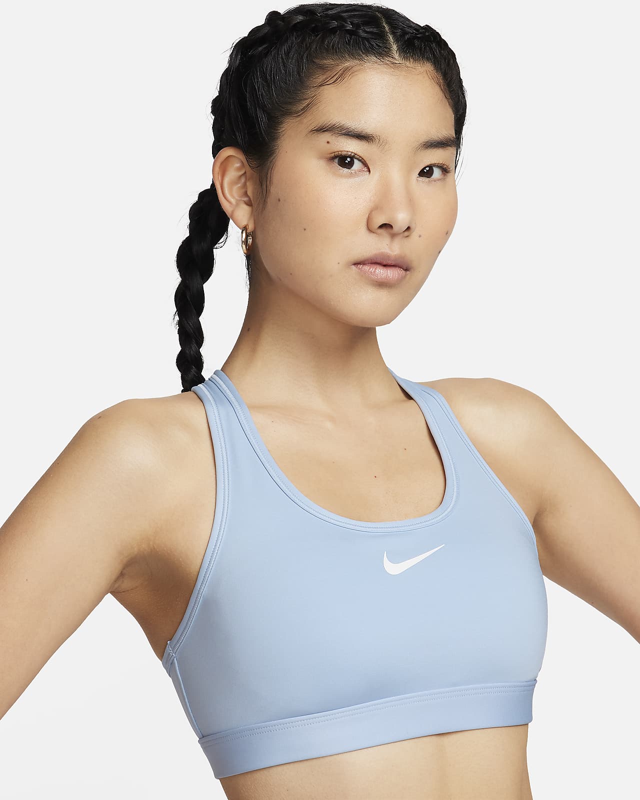 สปอร์ตบราผู้หญิงเสริมฟองน้ำ Nike Swoosh Medium Support