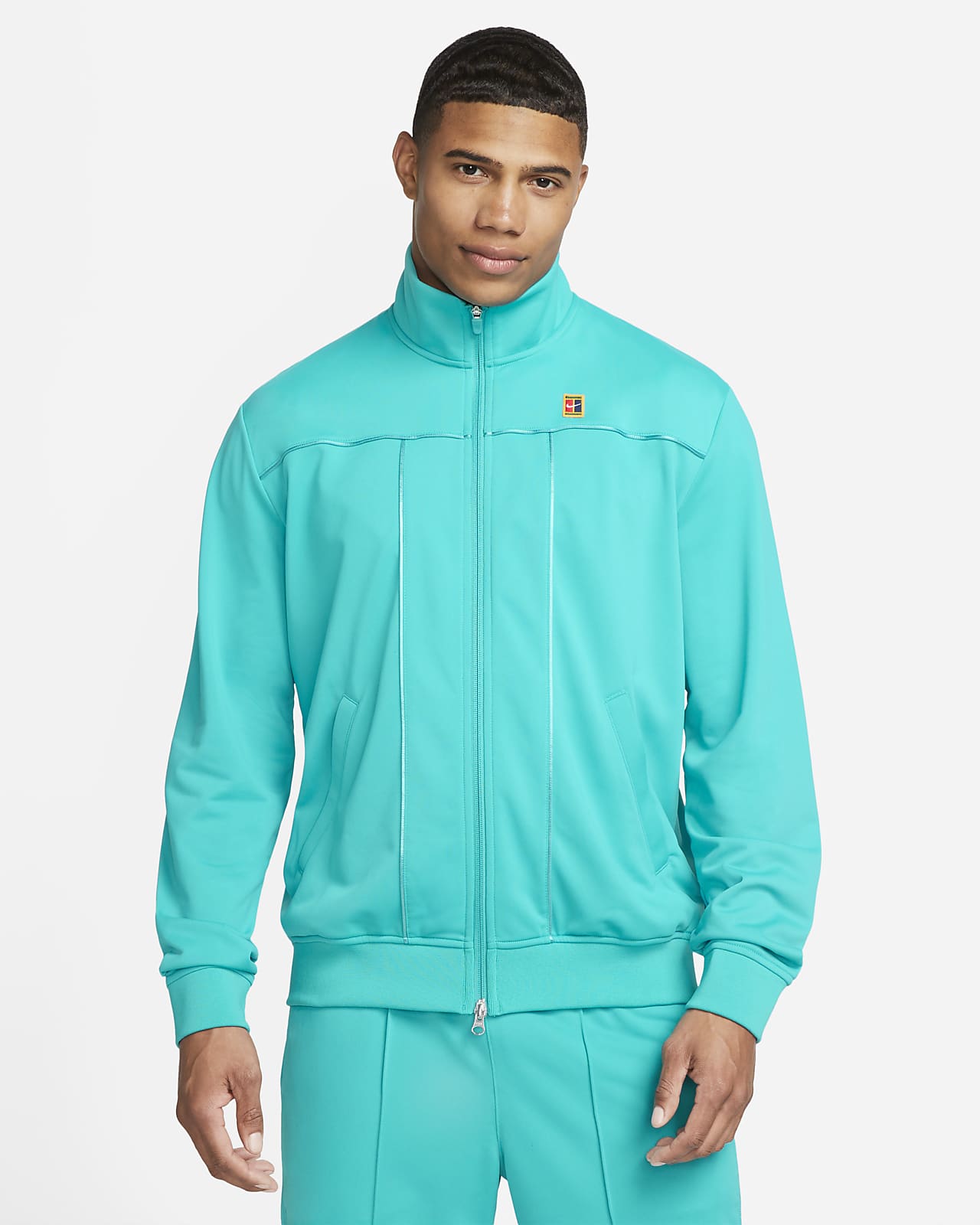 Nike Men's Court Heritage Tennis Jacket Teal Nebula, Size Medium