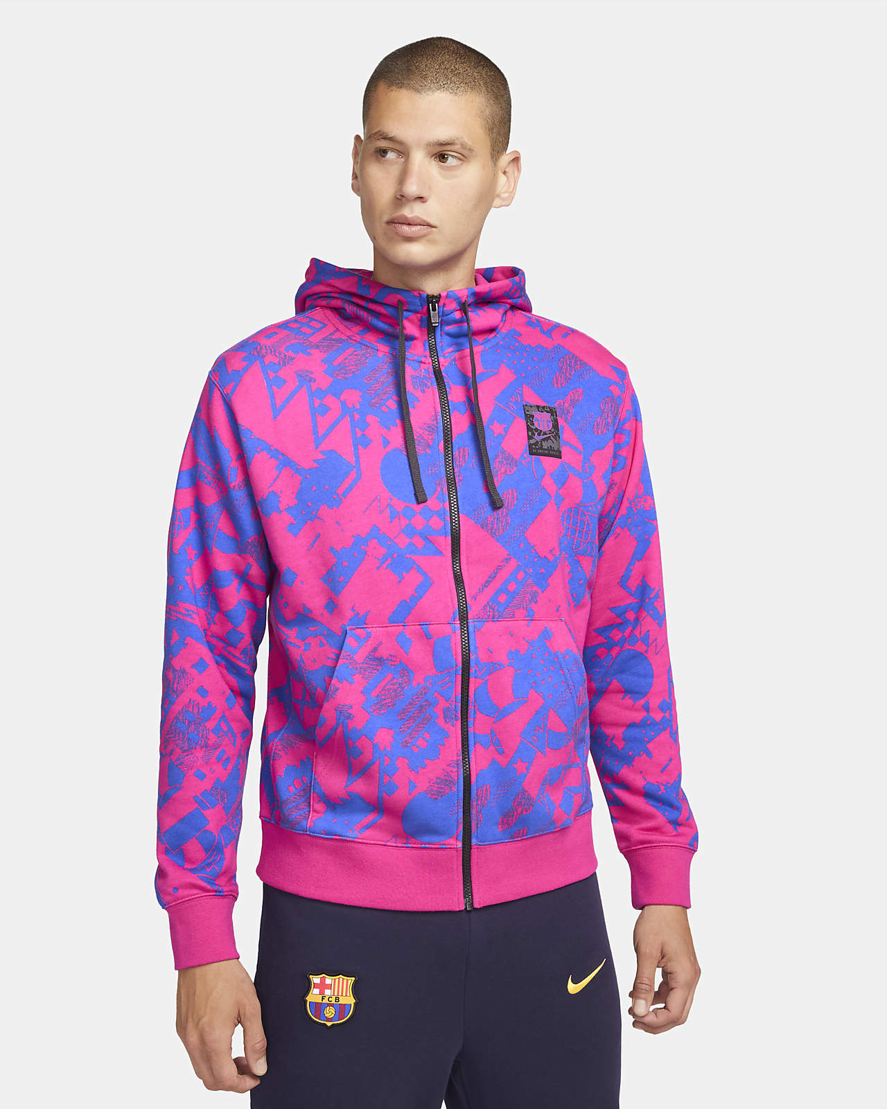 FC Barcelona Sudadera de fútbol con capucha y cremallera completa - Hombre.  Nike ES