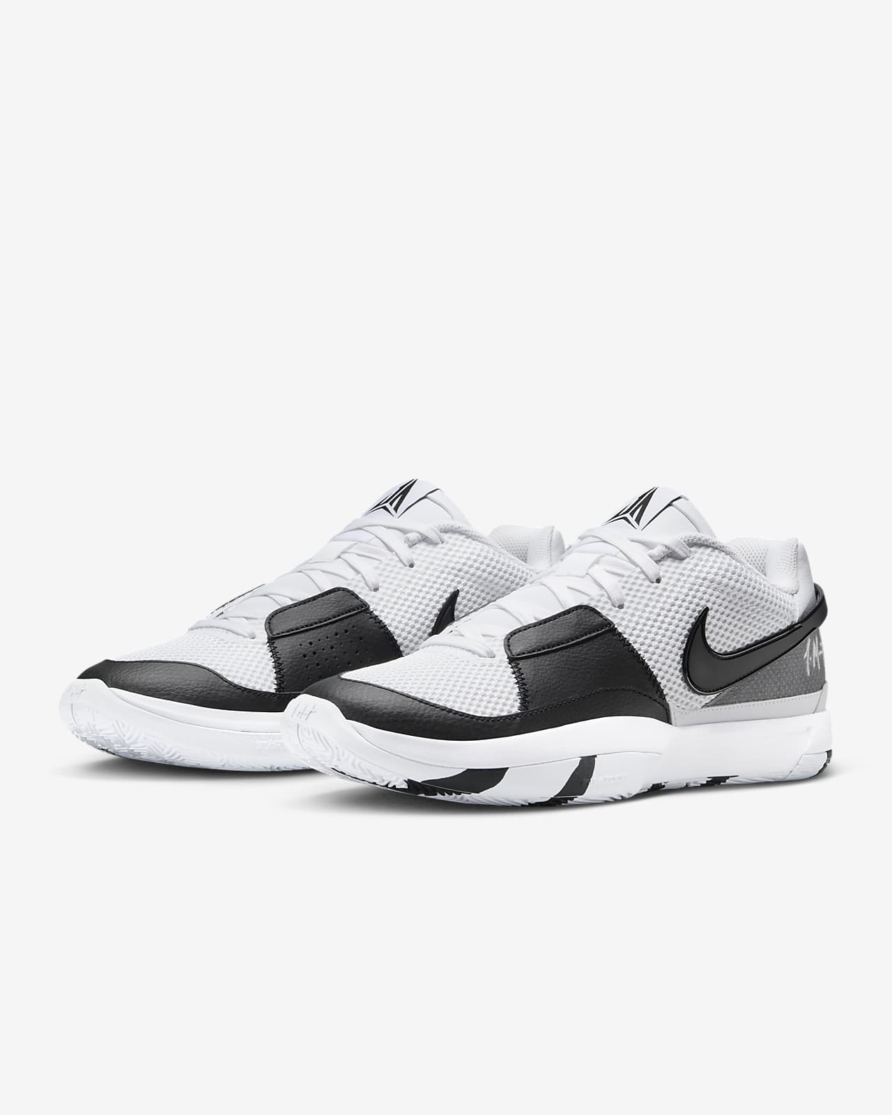 Men's nike black outlet and white basketball shoes