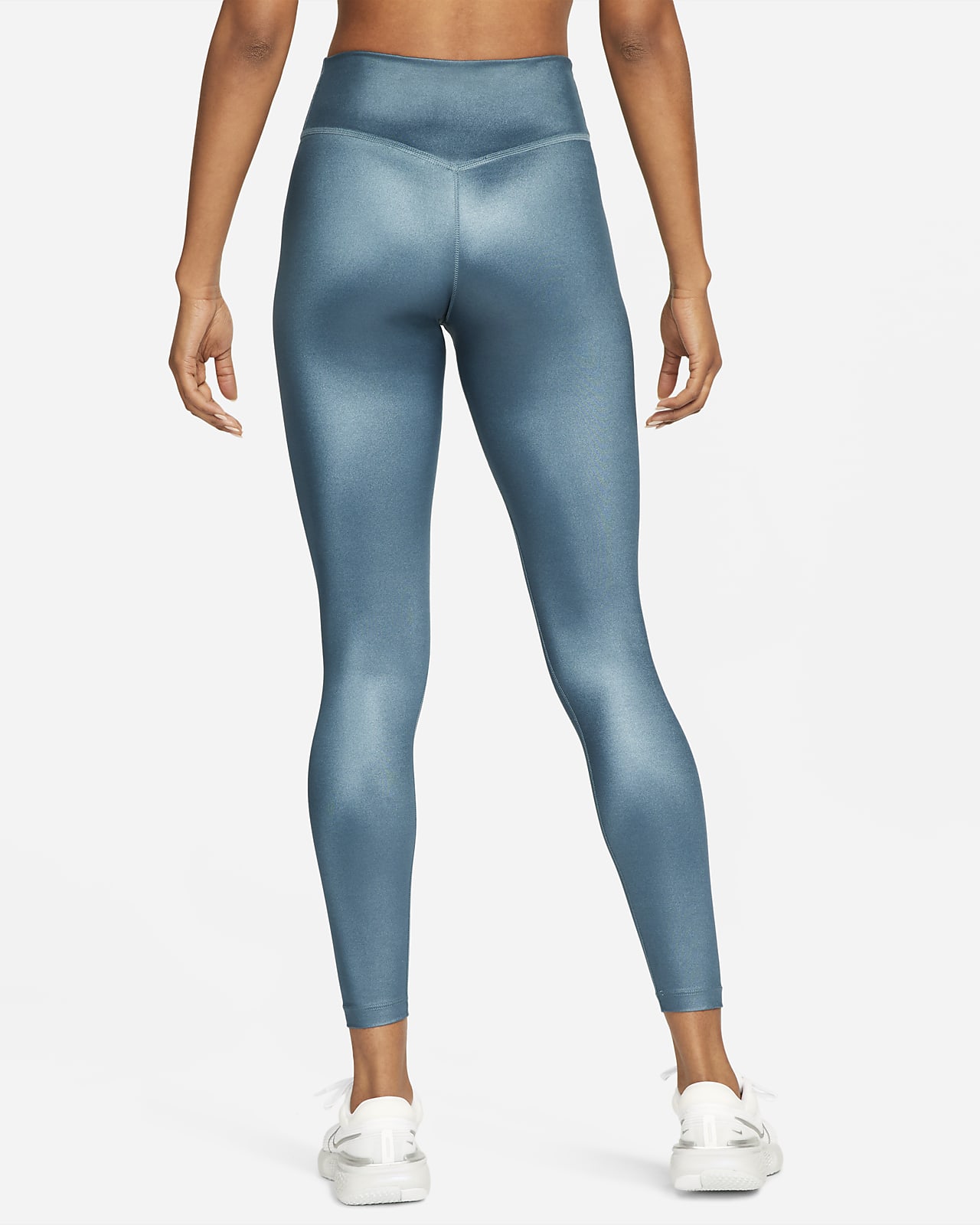 Nike Dri-FIT One Women's Mid-Rise Shine Leggings - Blue