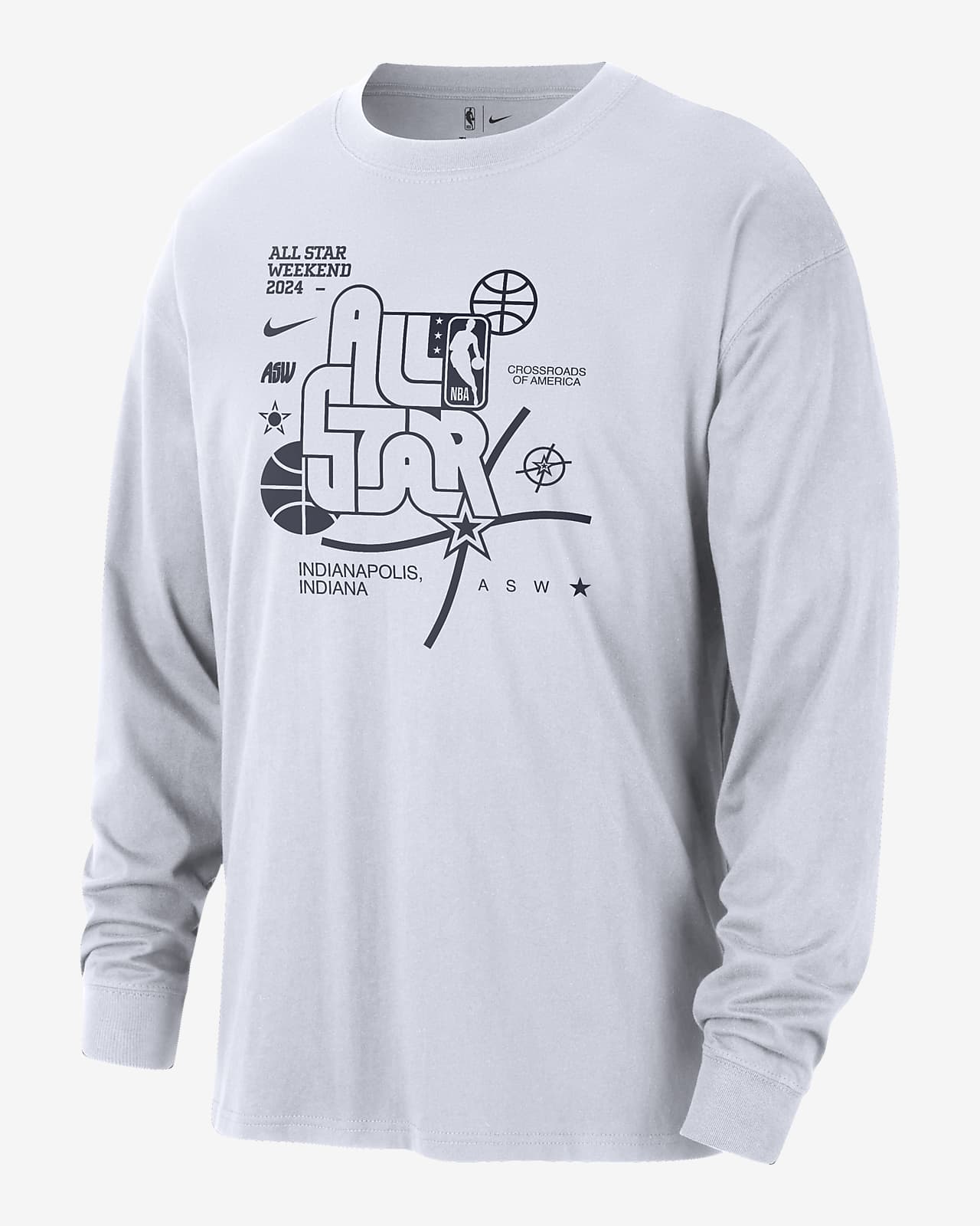 Langærmet 2024 NBA All-Star Weekend Nike NBA Max90-T-shirt til mænd
