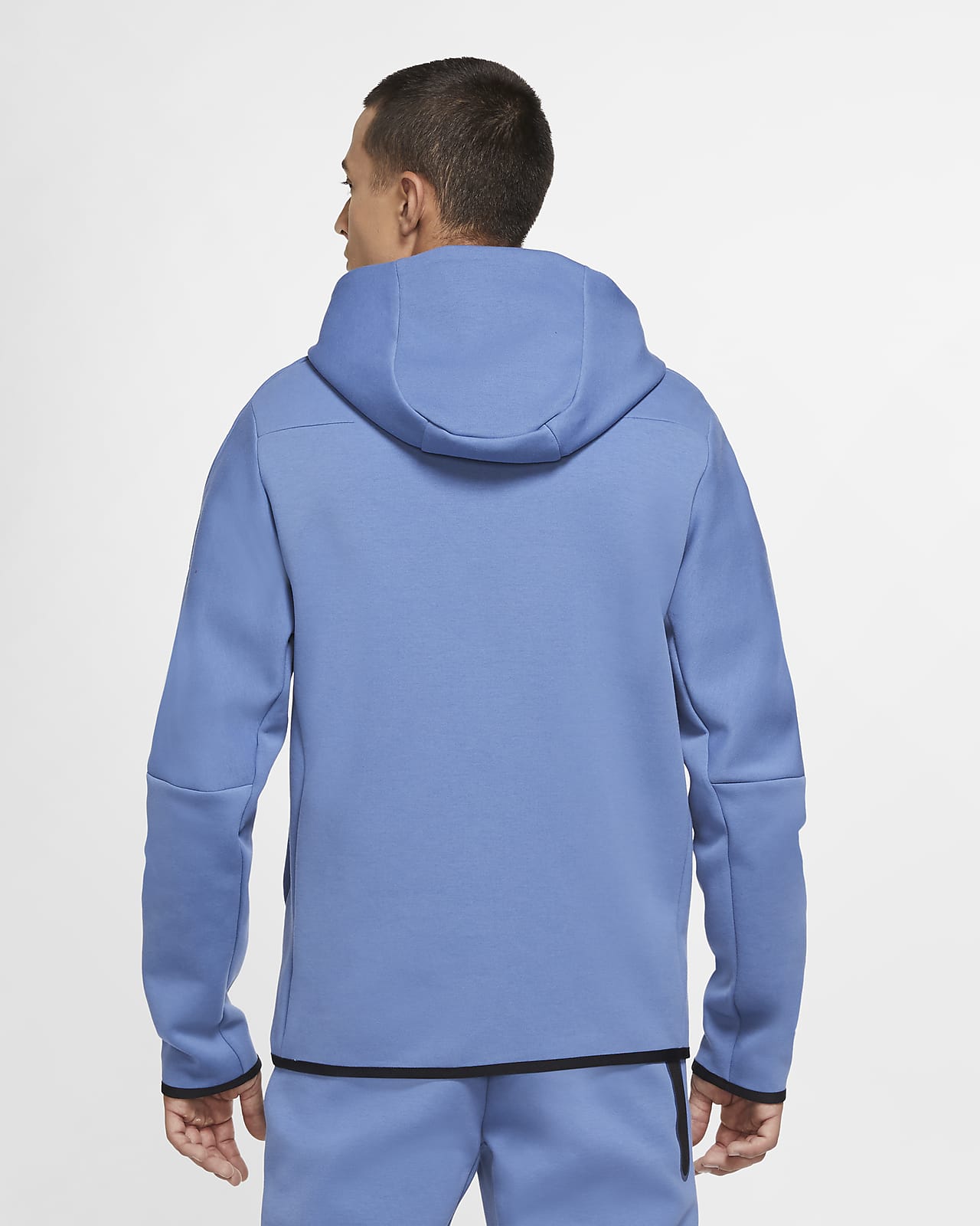 nike winter logo full zip fleece hoodie blue